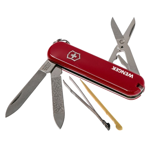 Ніж складаний, мультитул Victorinox Wenger (65мм, 7 функцій), червоний 0.6423.91 - зображення 2