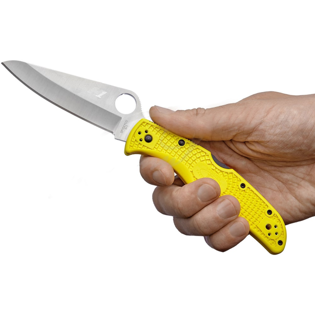 Нож складной Spyderco Pacific Salt 2 (длина: 221мм, лезвие: 96мм), желтый - изображение 2