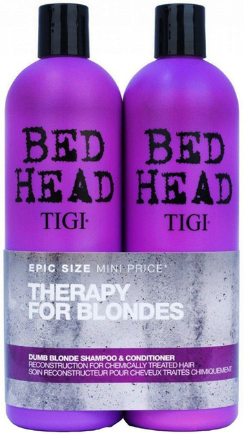 Набір для догляду за волоссям Tigi Bed Head Dumb Blonde Шампунь для волосся 750 мл + Бальзам для волосся 750 мл (0615908942163) - зображення 1