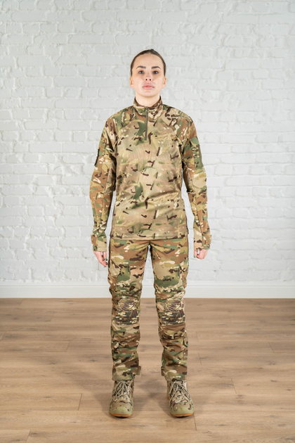 Тактична жіноча форма убакс та штани з наколінниками ріп-стоп CoolMax standart Мультикам (632) , L - зображення 1