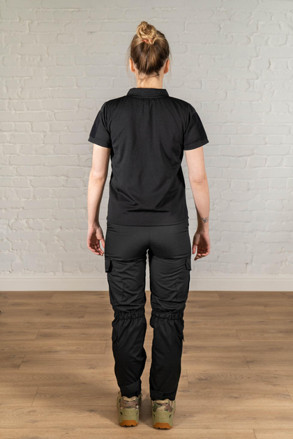 Військова жіноча форма поло та штани CoolMax ріп-стоп standart Чорна (640) , 3XL - зображення 2