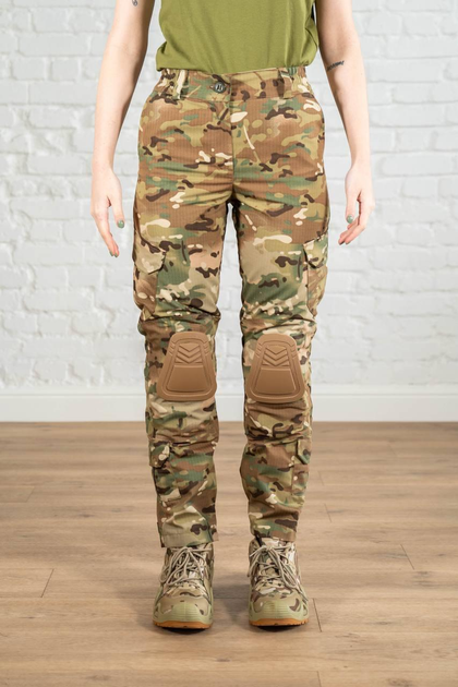 Армійські жіночі штани зі вставними наколінниками ріп-стоп Мультикам Койот (671) , S - зображення 1