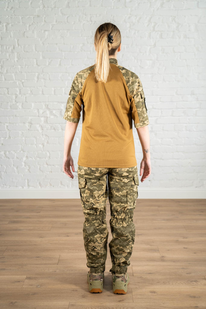 Жіноча армійська форма убакс короткий рукав та штани з кишенями CoolMax ріп-стоп standart Піксель Койот (630) , M - зображення 2