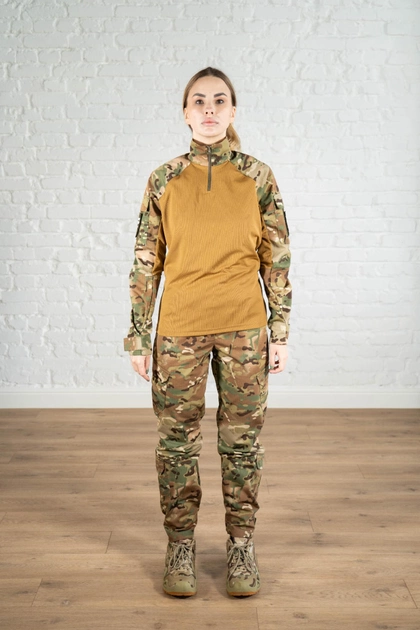 Армейская женская форма убакс и штаны с карманами CoolMax рип-стоп standart Мультикам Койот (621) , 2XL - изображение 1