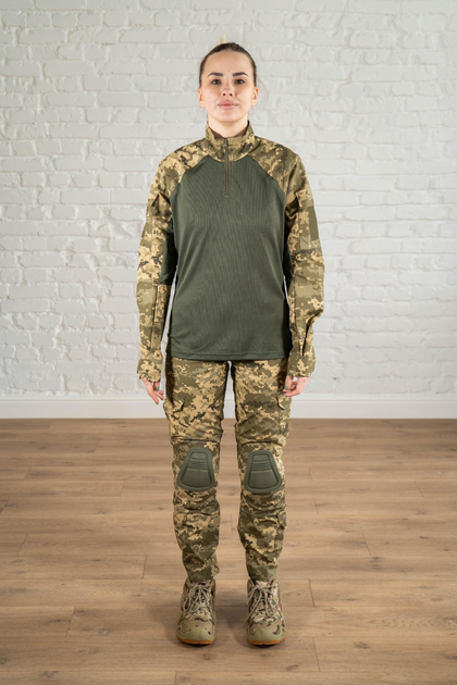 Женская военная форма убакс и штаны с наколенниками CoolMax рип-стоп standart Пиксель Олива (637) , 3XL - изображение 1