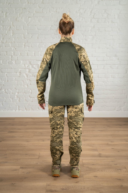 Женская военная форма убакс и штаны с наколенниками CoolMax рип-стоп standart Пиксель Олива (637) , 3XL - изображение 2