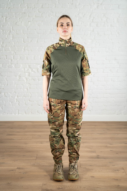Военная женская форма убакс короткий рукав и штаны с карманами CoolMax рип-стоп standart Мультикам Олива (628) , XL - изображение 1