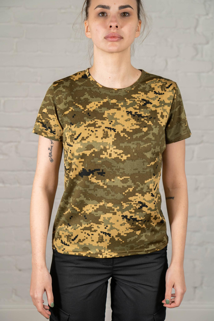 Женская армейская футболка CoolMax камуфлированная Пиксель (664) , M - изображение 1