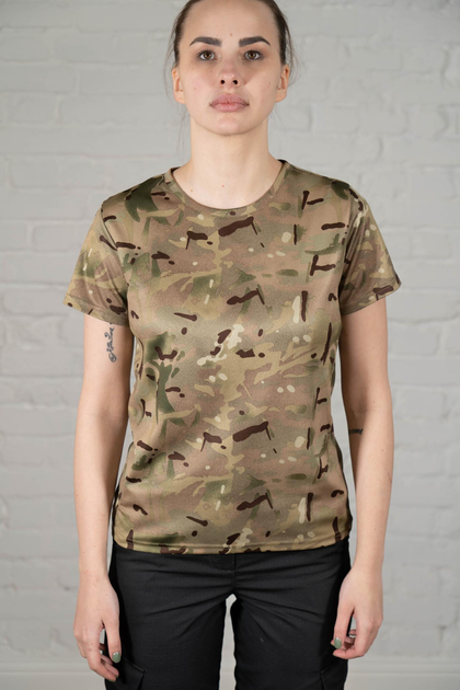 Жіноча тактична футболка CoolMax камуфльована tactical Мультикам (663) , M - зображення 1