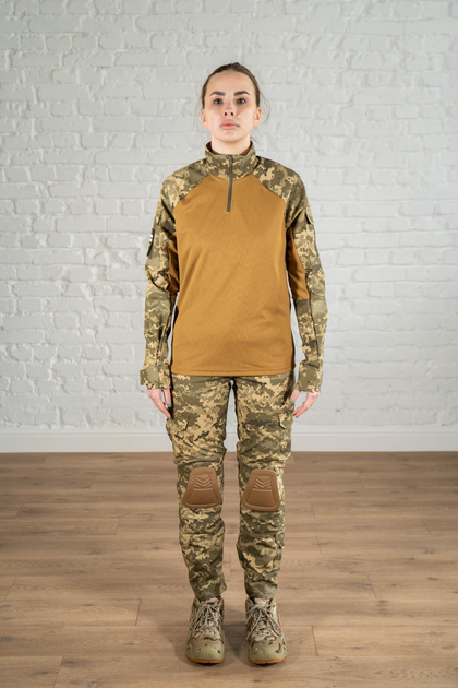 Жіноча армійська форма убакс та штани з наколінниками ріп-стоп CoolMax standart Піксель Койот (636) , 3XL - зображення 1