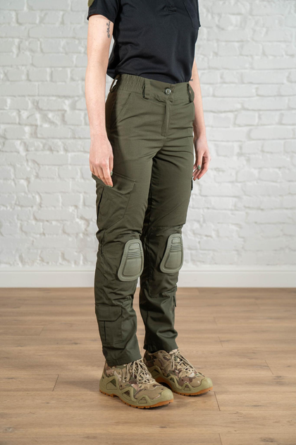 Жіночі військові штани зі вставними наколінниками ріп-стоп Олива (675) , 2XL - зображення 2