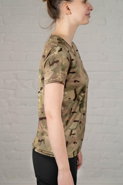 Женская тактическая футболка CoolMax камуфлированная tactical Мультикам (663) , S - изображение 2