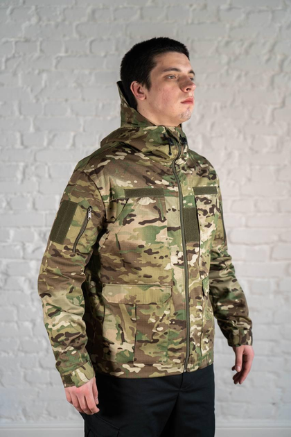 Куртка тактическая Горка с капюшоном рип-стоп tactical Мультикам (607) , L - изображение 2