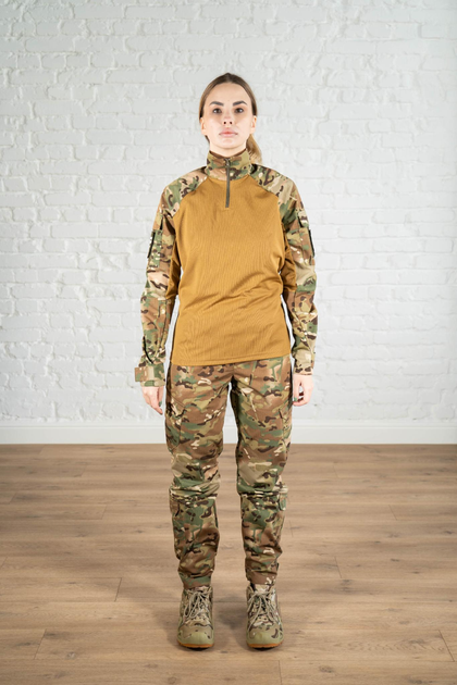 Армійська жіноча форма убакс та штани з кишенями CoolMax ріп-стоп standart Мультикам Койот (621) , L - зображення 1