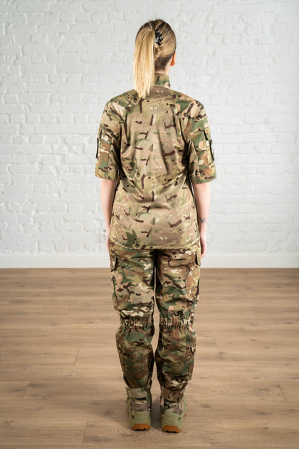 Тактическая женская форма убакс короткий рукав и штаны с карманами рип-стоп CoolMax standart Мультикам (626) , L - изображение 2