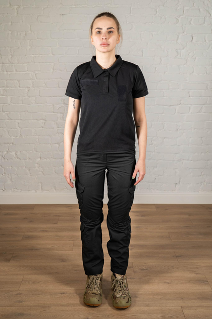 Військова жіноча форма поло та штани CoolMax ріп-стоп standart Чорна (640) , M - зображення 1