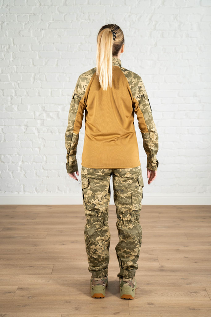 Женская армейская форма убакс и штаны с карманами рип-стоп CoolMax standart Пиксель Койот (624) , 3XL - изображение 2