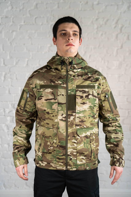 Куртка тактическая Горка с капюшоном рип-стоп tactical Мультикам (607) , XL - изображение 1