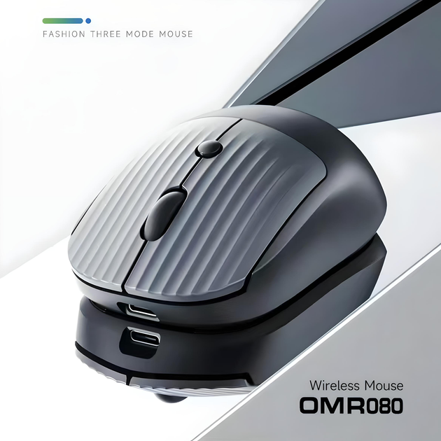 Мышь ACER OMR080 с беспроводным подключением Bluetooth и 2.4GHz и аккумулятором, 1600DPI, чёрно-серый - Фото 2 Мышь ACER OMR080 с беспроводным подключением Bluetooth и 2.4GHz и аккумулятором, 1600DPI, чёрно-серый - изображение 2