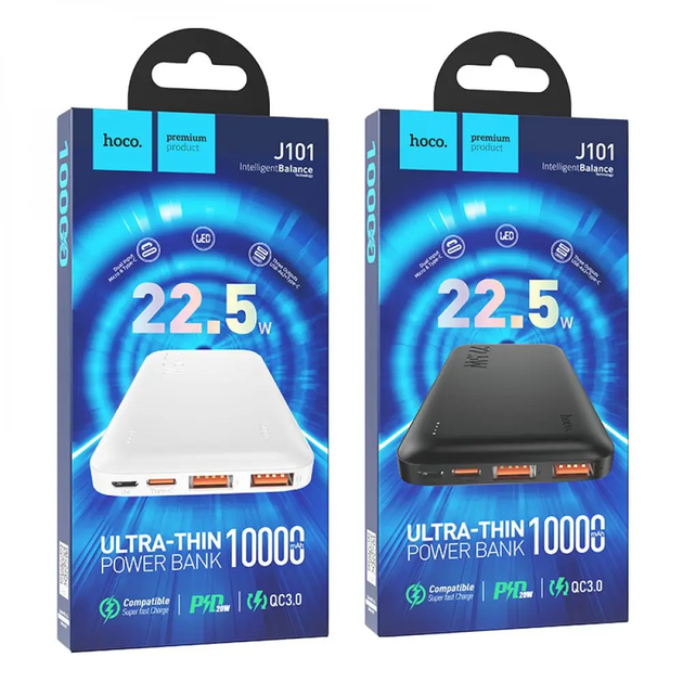 Зовнішній акумулятор HOCO J101 Astute 22.5W fully compatible power bank(10000mAh) Black (6931474782472) - изображение 5