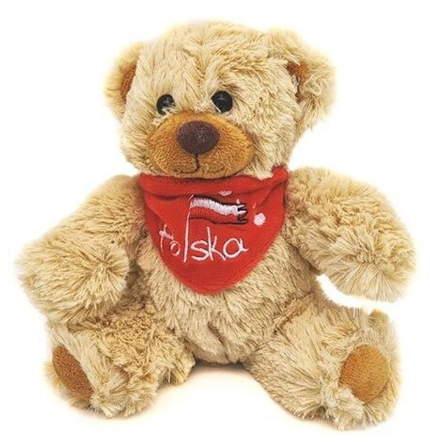 М'яка іграшка Beppe Плюшевий ведмедик із червоним шарфом 16 см (5901703113378) - зображення 1