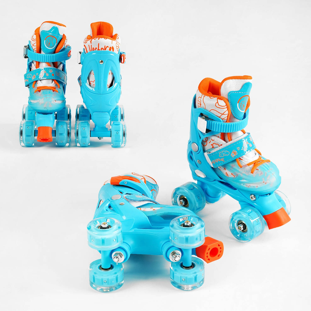 Роликовые коньки светящиеся PU колёса Best Roller 27-30 Голубой 000283595 
