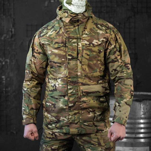 Чоловіча водонепроникна Куртка Rip-stop з капюшоном та сітчастою підкладкою мультикам розмір 2XL - зображення 1