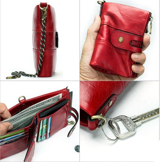 Гаманець жіночий шкіряний для карток Vintage leather-14680 Червоний - зображення 3