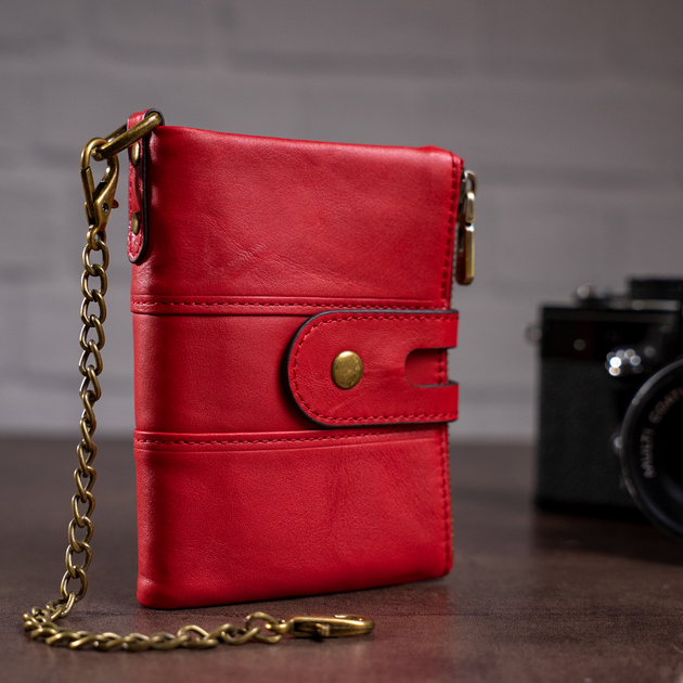 Гаманець жіночий шкіряний для карток Vintage leather-14680 Червоний - зображення 5