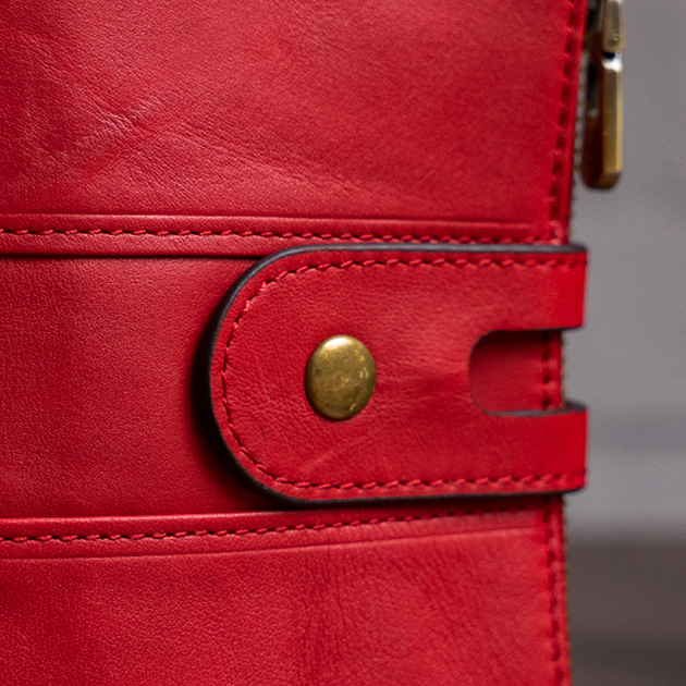 Гаманець жіночий шкіряний для карток Vintage leather-14680 Червоний - зображення 6