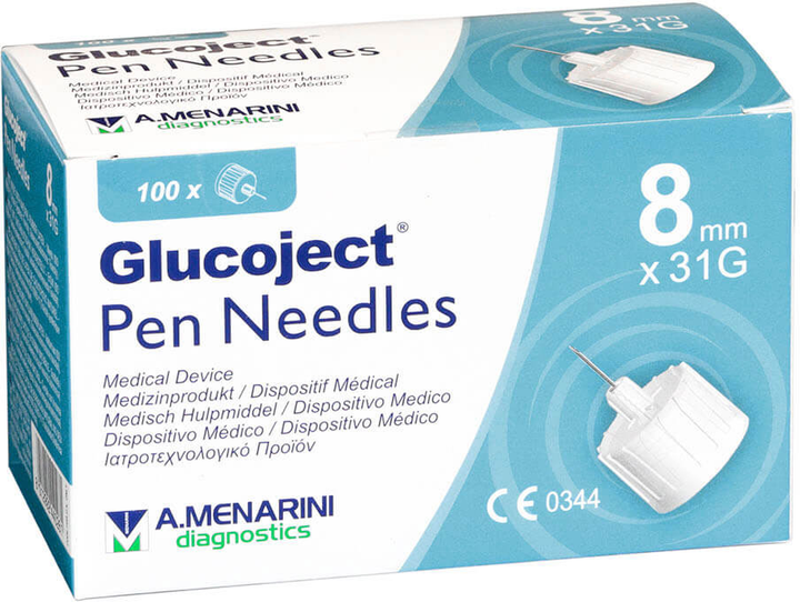 Igła do strzykawki Menarini Glucoject Insulin Needle 31G x 8 mm 100 szt (8012992440315) - obraz 1