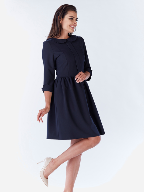 Плаття-трапеції коротке жіноче Awama A183 XL Темно-синє (5902360590250) - зображення 2