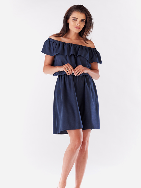 Плаття коротке літнє жіноче Awama A185 S Темно-синє (5902360517677) - зображення 1