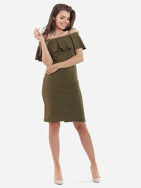 Плаття-футляр коротке літнє жіноче Awama A221 S Зелене (5902360522268) - зображення 1