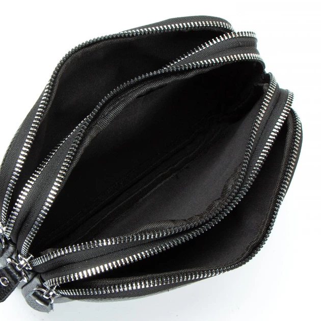 Молодежный клатч из кожи ALEX RAI BM 60061-HA-1 black - Фото 2 Молодежный клатч из кожи ALEX RAI BM 60061-HA-1 black - изображение 2
