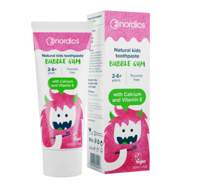 Детская зубная паста Nordics Kids Bubble Gum, 50ml., со вкусом жевательной резинки - Фото 1 Детская зубная паста Nordics Kids Bubble Gum, 50ml., со вкусом жевательной резинки - изображение 1