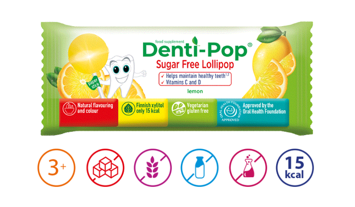 Полезный леденец Denti pop без сахара 1 шт. (лимон) - Фото 1 Полезный леденец Denti pop без сахара 1 шт. (лимон) - изображение 1