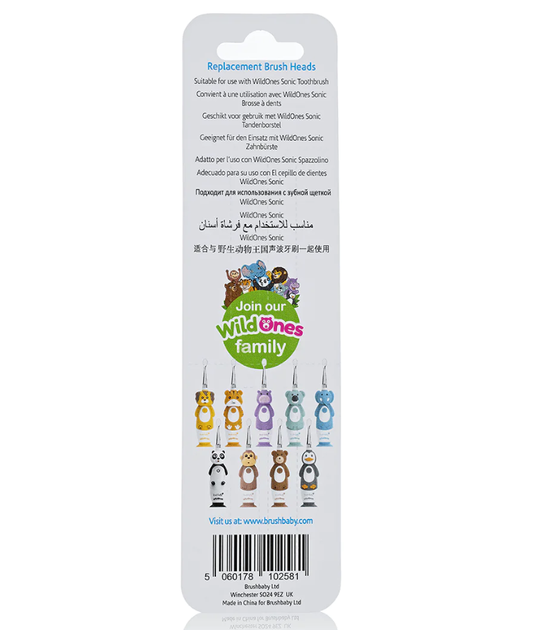 Brush-Baby сменные насадки для электрической щетки Sonic WildOnes - Фото 2 Brush-Baby сменные насадки для электрической щетки Sonic WildOnes - изображение 2