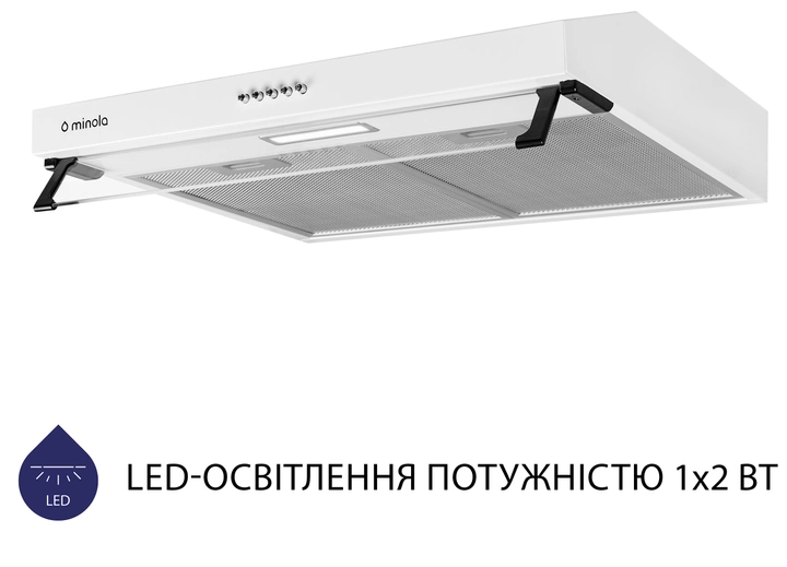Витяжка Minola HPL 614 WH (плоска) - изображение 3