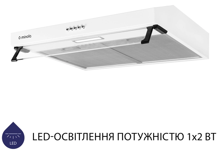Витяжка Minola HPL 514 WH (плоска) - Фото 3 Витяжка Minola HPL 514 WH (плоска) - зображення 3