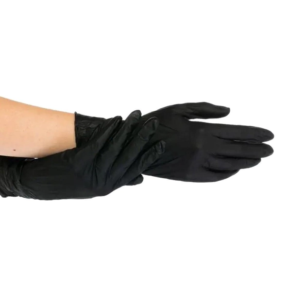 Перчатки нитриловые CEROS Fingers Black, 100 шт (50 пар), XS - изображение 2