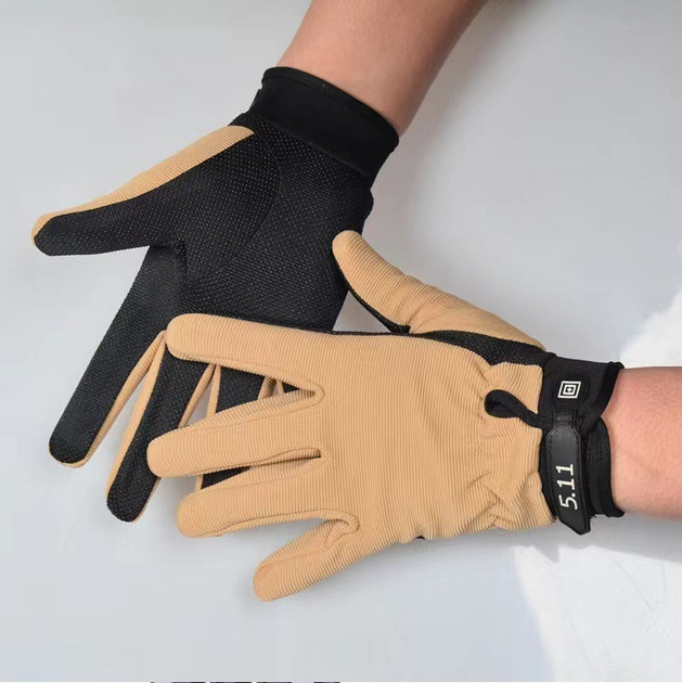 Тактические перчатки легкие без пальцев размер M ширина ладони 8-9см, хаки - изображение 1