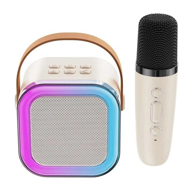 Портативна колонка з караоке мікрофоном та RGB підсвічуванням K12 10W Bluetooth. Колір: білий(ws85126-2)(WB) - изображение 3