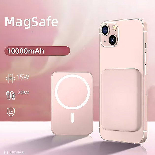 Повербанк Remax RPP-65 10000mAh рожевий бездротовий портативний з ...