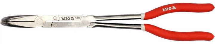 Szczypce wygięte pod kątem 90° wydłużone z 2 przegubami Yato YT-20402 330 mm HRC 50 Cr-V (5906083058486) - obraz 2