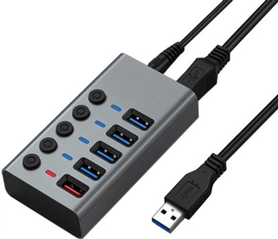 USB-хаб Dynamode 5 портов USB 3.0 - 4xUSB3.0 передача данных + 1x2.4А ...