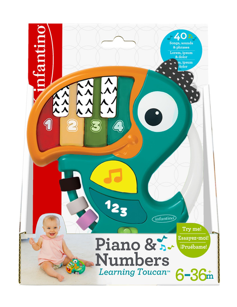 Музична іграшка Infantino Piano & Numbers L. Tukan (3021105120117) - зображення 1