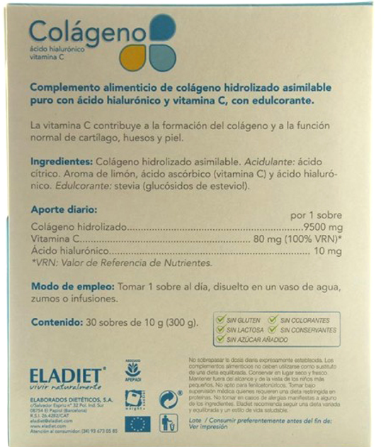 Харчова добавка Eladiet Collagen Ac Hyaluronic Ac Vit C 30 шт (8420101215431) - зображення 3