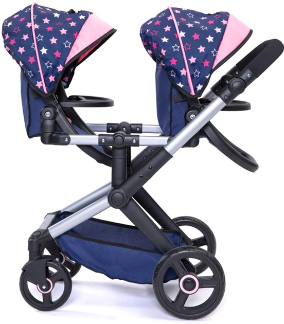 Wózek dla bliźniaków Bayer Niebieskie gwiazdki 81 cm Blue/Pink (4003336267167) - obraz 2