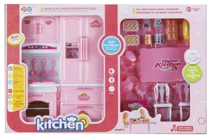 Кухонні меблі для ляльки Gazelo з аксесуарами 56 см Pink (5900949405490) - зображення 1